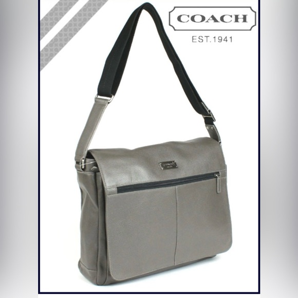 Coach Gray Leather Messenger Bag - Picture 1 of 9